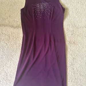 Purple Sleeveless Dress with silver burst Detail 8